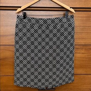 Ann Taylor Black and White Checkered Pencil Skirt